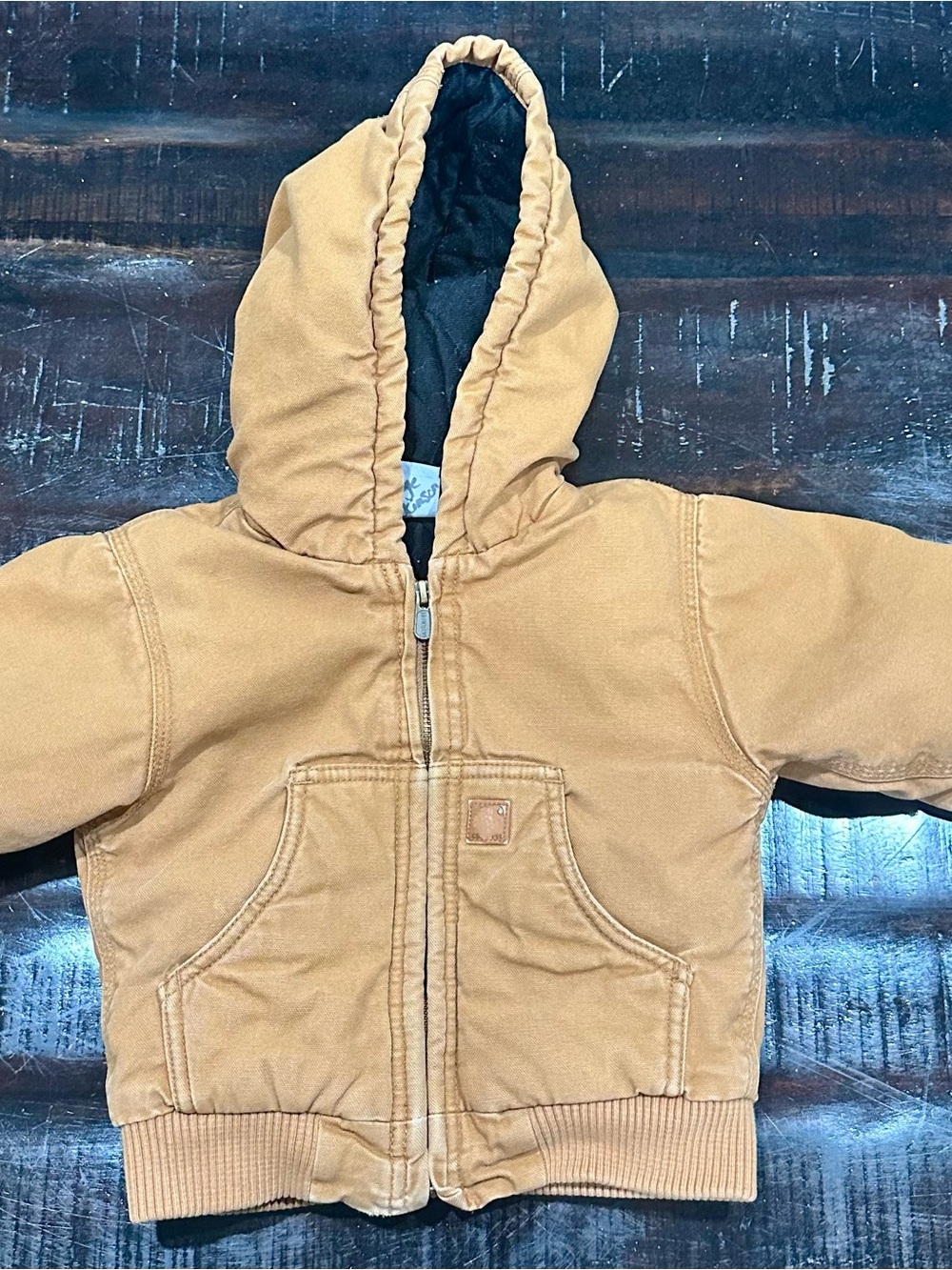 Carhartt Toddler Size 2T Brown Canvas Hooded Full Zip Jacket